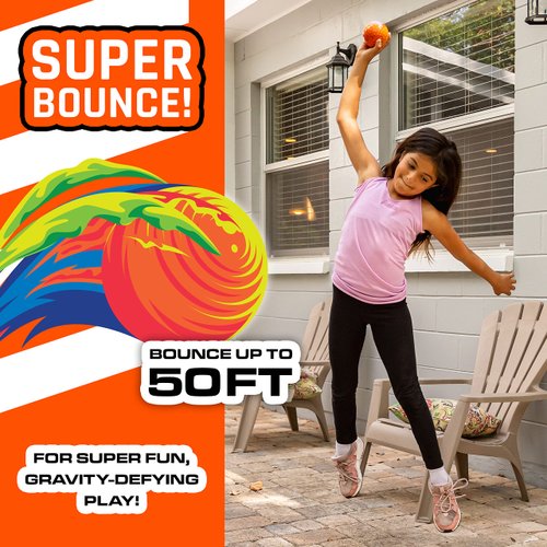 NERF Super High Bounce Ball - 2 Balls Included - Durable and Lightweight for Indoor and Outdoor Fun