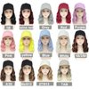AliRobam Hat Wig Baseball cap with Natural Wave hair Extensions attached for woman Cap wig Short Bob Hairstyle Adjustable Wig (M27/613)
