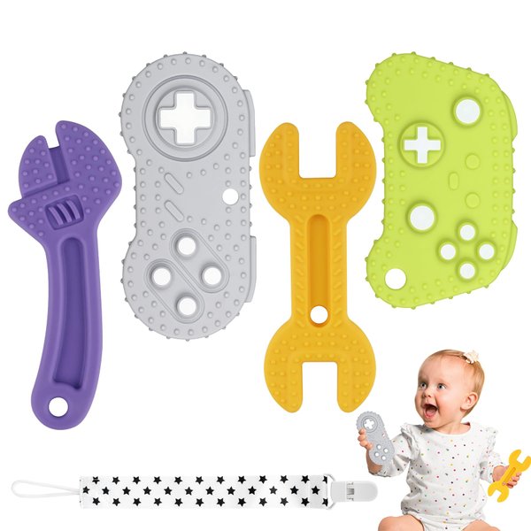 Chuya Baby Teething Teether Toys for Infant Toddlers Relief of Discomfort Soft Gums Chew Toys Silicone BPA Free