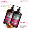 Arganicare Keratin Shampoo and Conditioner Set for Hair Thickening and Strengthening - Moisturizing Hair Treatment Enriched with Organic Argan Oil and Shea Moisture for Men, Women, and Kids | 27 Fl Oz
