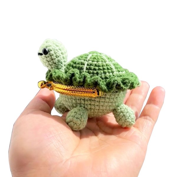 ZIUGLIKAL Turtle Purse Mini Coin Organizer Usb Flash Drive Jewelry Backpack Keychain Decoration Handmade Crochet Gifts For Boys & Girls