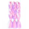 Jumbo Braiding Hair Extensions Hight Quality Bubble Braids Hair Extensions 24inch Colored Braiding Hair Pre Stretched Soft Pink Hair for Braids 3PCS(Purple-Pink-White)