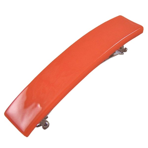 Stained Glass Barrette - Small 2.5" 65mm - HOT Molten ORANGE Safety ORANGE Poppy Slide Clip Hair Accessories.