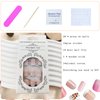 Press on Nails Short Square Fake Nails Press ons With Pink White Gradient Designs Simple Glue on Nails Full Cover False Nails Rtificial Acrylic Stick on Nails for Women 24 Pcs