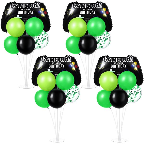 Motionchic Video Game Birthday Party Decorations Video Gamer Balloon Centerpieces for Table Video Gaming Balloon Stand Kit with Video Gamer Balloons for Birthday Party Decor (Green)
