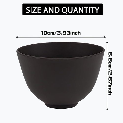 Rowcay 6 Piece Diy Silicone Mask Mixing Bowl, 3.93 Inch, Microwaveable Home Mask Bowl for Facial Masks, Mud Masks and Other Skin Care Products