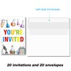 Science Birthday Invitations with Envelopes Set of 20 Science Lab Party Invites Fill in Blank