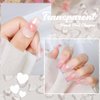qiipii 300pcs Transparent Heart Nail Charms, 3D Mixed Size Cute Love Hearts Rhinestones Flat Resin Crystal Clear Diamonds Nail Art Supplies Nail Decoration Accessories for Acrylic Nails Crafts DIY