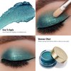 Oulac Teal Eyeshadow Green Glitter Eyeshadow Highly Pigmented Eye Shadow Waterproof & Long Lasting for Women with Moisturizing Formula. Multi-use for Highlighter. 6g (14)