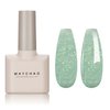 MAYCHAO 15ML Light Green Glitter Gel Nail Polish 1Pc Green Shimmer Gel Polish Soak Off UV LED Nail Polish Nail Art Starter Manicure Salon DIY at Home, 0.5 OZ