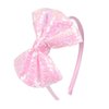AMYDECOR Love Fairy 4.3-Inch Sparkly Sequin Bow Tie Headbands - Boutique Ribbon Bows for Girls, Kids, and Women (Pink)