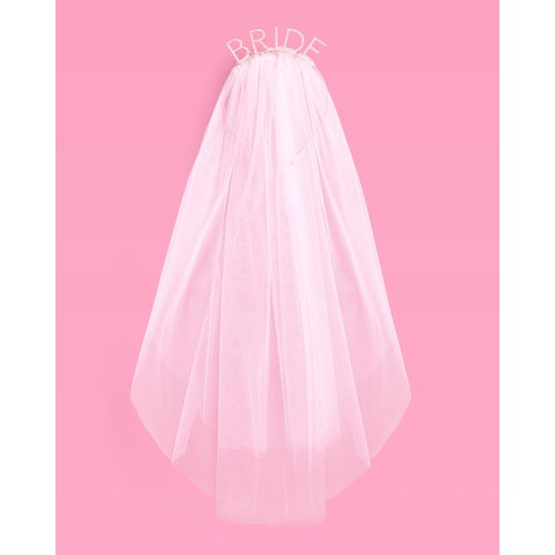xo, Fetti Bride Rhinestone Headband with Detachable Veil | Bachelorette Party Decorations, White Headpiece Bridal Shower Gift, Bridesmaid Favors, Engagement Accessory