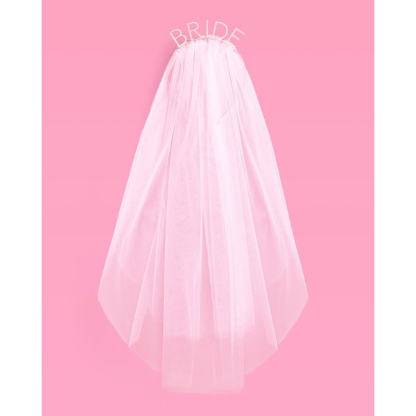 xo, Fetti Bride Rhinestone Headband with Detachable Veil | Bachelorette Party Decorations, White Headpiece Bridal Shower Gift, Bridesmaid Favors, Engagement Accessory