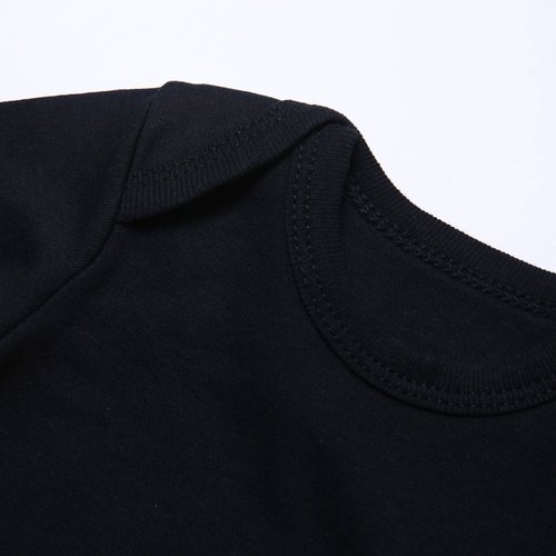 DEFAHN Baby Bodysuit Pack 2 Long Sleeve Onesie for Newborn Boys Girls Black 6-9 Months