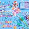 KELENO 98 Mermaid Party Favors for Girls Birthday Supplies Straw Bubble Wand Slap Bracelet Keychain Sticker Toy Gift Prize Goodie Bags Stuffers Kids Decorations Mermaid Birthday Party Favors