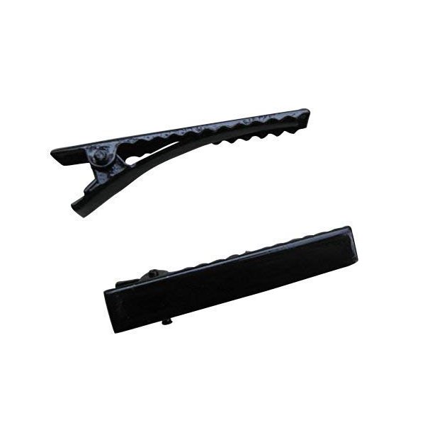 Chenkou Craft 50pcs Black Prong Hair Clips Alligator Hair Clip DIY Hair Jewelry Craft (Black, 1 3/8" (35mm))