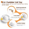 Potaroma Electric Fluttering Butterfly Cat Toys Smart Interactive Electronic Kitten Toy, Bell Track Balls, Indoor Exercise Cat Kicker, 3 AA Batteries Required (Bright White)