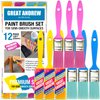 Great Andrew 12 PCS Small Paint Brushes1 Inch, Paint Brush for Painting Acrylic Oil Crafts DIY, Paint Brushes for Walls,Touch Up,Trim Painting Supplies