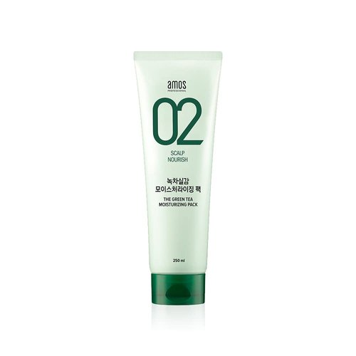 AMOS PROFESSIONAL The Green Tea Moisturizing Hair Mask 8.45 oz (250ml) | Nourishing and Moisturizing Hair Mask for Hair Growth | Deep Conditioner | Korean Hair Growth Mask