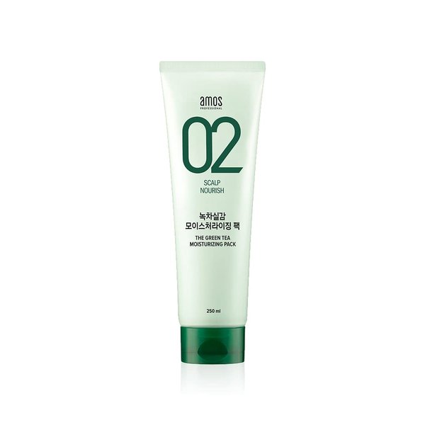 AMOS PROFESSIONAL The Green Tea Moisturizing Hair Mask 8.45 oz (250ml) | Nourishing and Moisturizing Hair Mask for Hair Growth | Deep Conditioner | Korean Hair Growth Mask