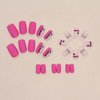 Lifextol Hot Pink Press on Nails Short Square Nails Press ons Short Fake Nails with Nail Adhesive Tabs, 24pc Reusable Acrylic Nails Press on Nails Short False Fingernails Artifitial Stick on Nails