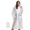 MOCOTONO Reusable Thicken EVA Rain Ponchos for Adults (1 Pack)- Extra Long Rain Jackets Raincoats for Men Women (White,Universal)