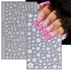 7 Sheets Spring White Flower Nail Art Stickers Hibiscus Flowers Nail Decals 3D Self-Adhesive Summer Floral Pegatinas Uñas Cherry Blossom Nail Supplies for Women Girls Manicure Nail Decor Accessories