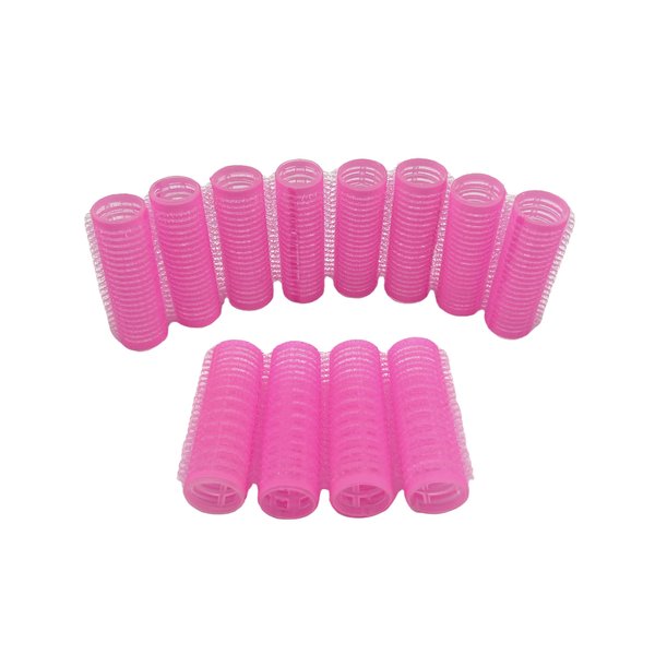 ADMIRING Hair Curler, 12PCS Roller for Medium Short Hair, Heatless Curler for Bangs, Plastic & Gel, Creates Natural Curly Hairstyle, Pink