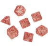 Q Workshop Elvish Dice Transparent/Red (7) Board Game, Multicolor