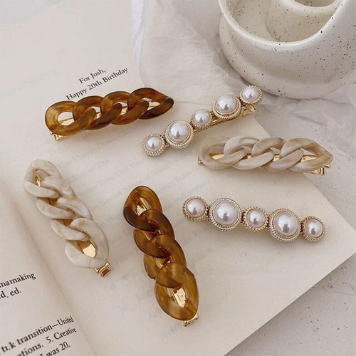 9 PCS Hair Accessories Set Elegant Fairy Hair Clip Barrettes for Women and Girls Vintage Pearls Hair Jewels Newly Designed Hair Tie