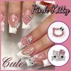 Kitty Nail Charms 25Pcs Kawaii Nail Charms for Acrylic Nails Y2K 3D Nail Rhinestones Gems Silver Diamond Nail Jewelry DIY Nail Art Decoration Supplies for Girls and Women