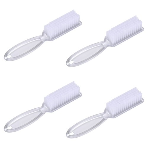 Yebeauty Nail Brush Fingernail Cleaner, 4 Pack Hand Scrub Cleaning Brush Plastic Hand Finger Toes Scrubbing Brush, Pedicure Nail Scrubber,Clear