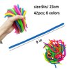 42Pcs Colorful Fidget Noodles Toys Squeeze Release Anxiety for Kids and Adult as Kids Party Bag Fillers Party Favors Birthday Gifts for Kids and Classroom Rewards