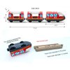 HYPERLIVING Battery Operated Wooden Train Track Set Toy High Speed for Toddlers 3 4 5 Years Old Boys Kids Magnetic Couplings City Vehicle with Figures