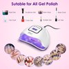 150W LED Nail Lamp - 4 Timer Modes for Gel Polish Curing - Professional Nail Art Accessory (White)