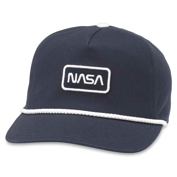 AMERICAN NEEDLE Cappy Trucker Adjustable Snapback Hat, NASA, Navy/White (44720A-NASA)