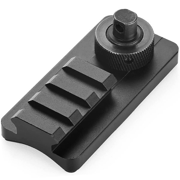 HUNTPAL Sling Swivel Stud Picatinny/Weaver Rail Bipod Adapter, Aluminum 3 Slots 1913 Pic Rail Rifle Bipod Adaptor Plate Mount Attachment with Anti-Slip Rubber Base, Hunting Shooting Accessories