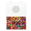 Expressions Hair Bead Kit In Rectangular Container - Great Value Hair Beading Accessories Pack Including Natural Hair Threading Tool, 250 Colorful Beads, and 550 Latex-Free Hair Elastics