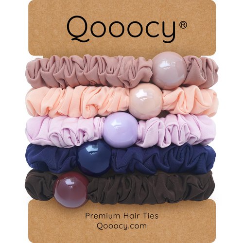 Qooocy Hair Tie Bracelets, Hair Ties for Women Girl, Ponytail Holders for Thick Hair, Superior Strong Stretchy Braided Hair Ties, No Slip Damage Crease Hair Bands-8Pcs, Violet Sunset