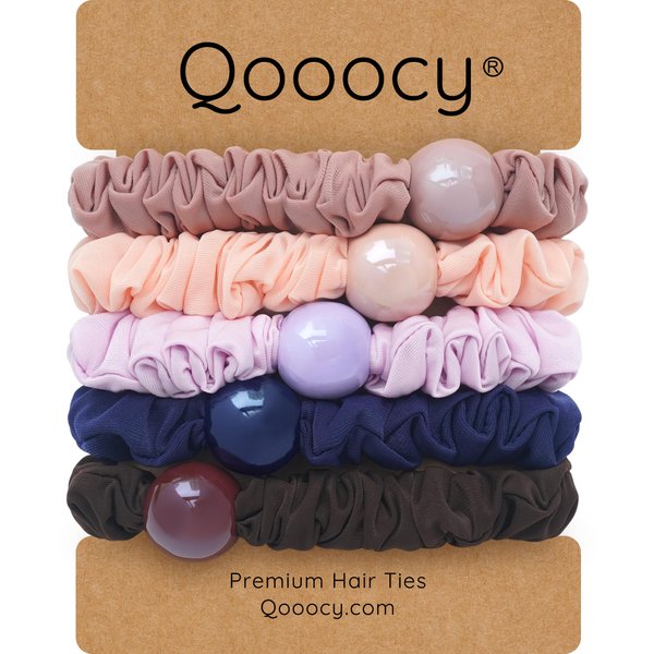 Qooocy Hair Tie Bracelets, Hair Ties for Women Girl, Ponytail Holders for Thick Hair, Superior Strong Stretchy Braided Hair Ties, No Slip Damage Crease Hair Bands-8Pcs, Violet Sunset