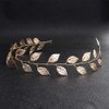 Anglacesmade Bridal Headband Leaf Hair Vine for Birde Bridesmaid Leaves Branch Wedding Wreath Prom Party Festival Hair Piece for Women and Girls (Gold)