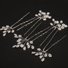 BERYUAN Dainty Pearls Flower Hair Pins Silver Gold Pearls Beads Wedding Headpiece Handmade Bridal Pearls Flower Hair Clips Pins Wedding Hair Accessories for Women(5PCS) (silver)