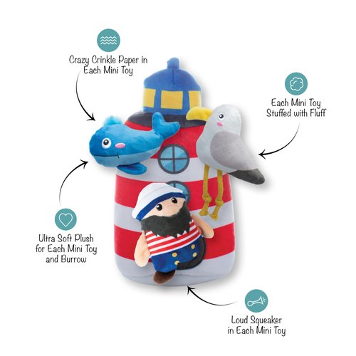Fringe Studio Plush Dog Toy Set, Interactive Hide and Seek Play, Ships Ahoy, Pet Shop Collection (289248)