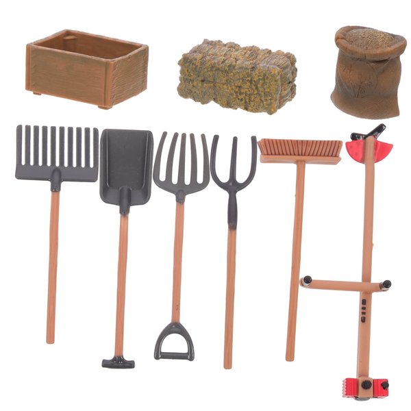 1 Set Simulation Farm Tools Bales for Decoration Toy barn and Farm Animals Play Farm Feed Food Toy Farm Mini Farm Tool Straw Bale barn Toy Child Miniature Plastic Ornaments