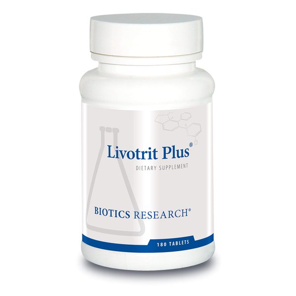 BIOTICS Research Livotrit Plus Liver Cleanse and Detox Support Supplement Natural Non GMO Herbal Blend with Milk Thistle 180 Tablet