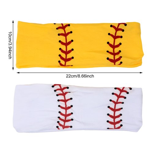 Honbay 2PCS Outdoor Sports Hairbands Hair Accessories Baseball Headband Softball Headband Non Slip Elastic Yoga Workout Headband Fashion Ball Print Bicycle Bandanas Head Wrap for Men and Women