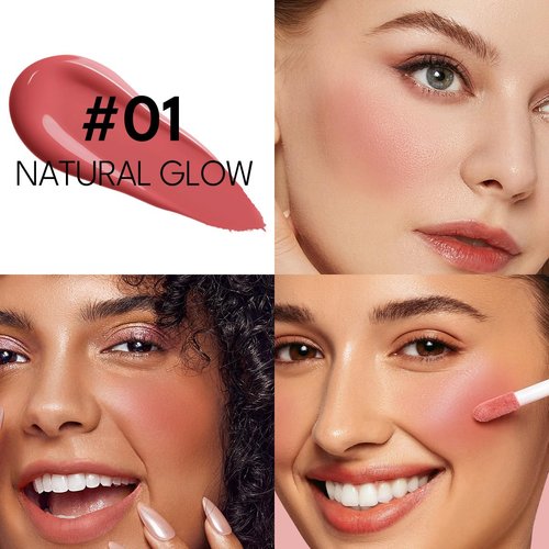 IMAKEUPNOW Liquid Cream Blush Stick Makeup for Cheeks | Build-in Brush - Application & Blending in One #L001
