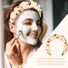 ACO-UINT 6Pcs Leopard Print Spa Headbands and Wrist Washbands Set, Skincare Headbands Makeup Headband Sponge Face Wash Headband, Terry Cloth Headbands Puffy Hair Band for Washing Face