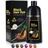 Black Hair Dye Shampoo 3 in 1 champu para canas for Gray Hair Coverage Hair Color Shampoo for Women and Men Instant Herbal Ingredients Long Lasting 500ML