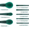 Makeup Brushes, Eigshow Premium Makeup Brush Set Synthetic Cosmetics Foundation Powder Concealers Blending Eye Shadows Face Kabuki Makeup Brush Sets (Jade Green with Cylinder)